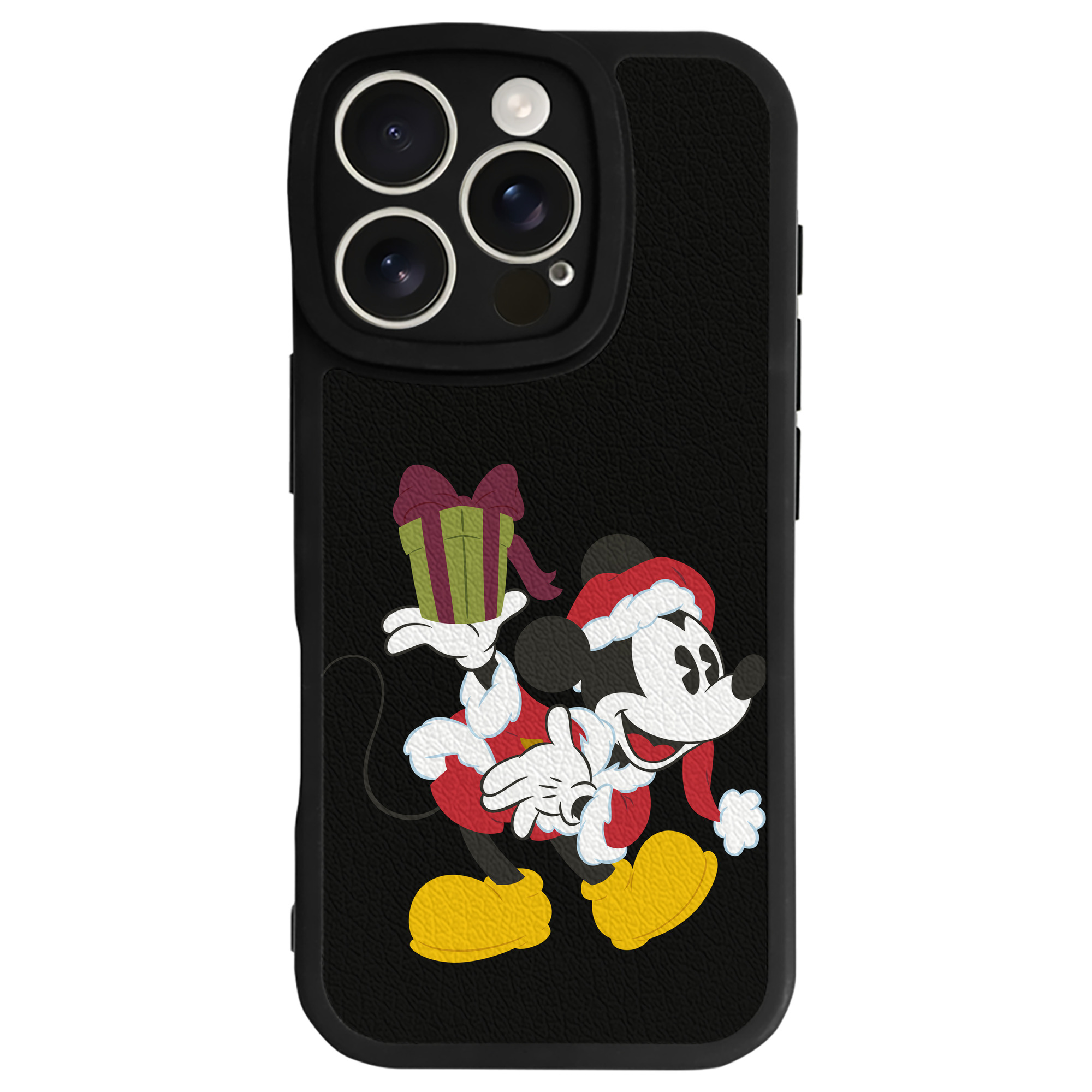 （画像用） ミッキーマウス Mickey Mouse 【iPhone 16シリーズ対応】シリコンスマホケース（レザー調） 材質：シリコン